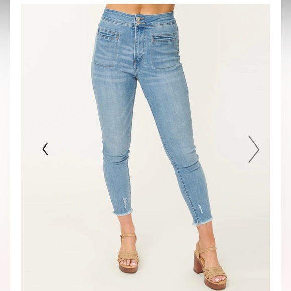 Light Blue Wash Front Pocket Skinny Jeans size 27 - Picture 3 of 3